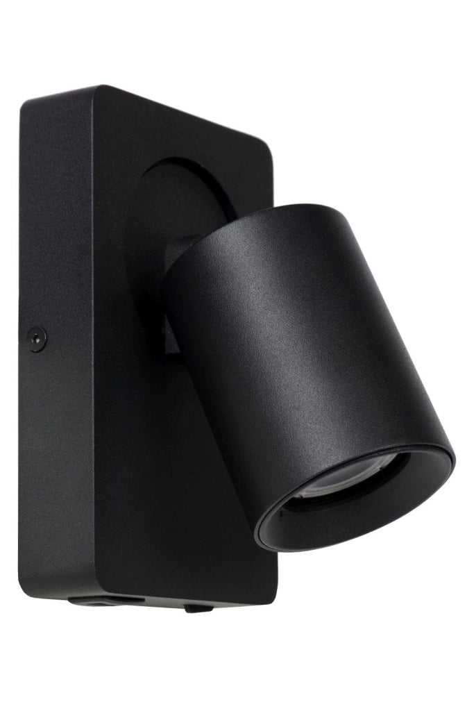 Applique Lucide Nigel nera GU10 5W 3000K dimmer in alluminio