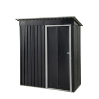 Casetta da giardino esterno, Casetta da giardino in ferro colorato resistente a tutti i climi 163 x 86 CM Grigio-Casette da giardino