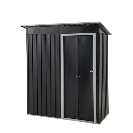 Casetta da giardino esterno, Casetta da giardino in ferro colorato resistente a tutti i climi 163 x 86 CM Grigio-Casette da giardino