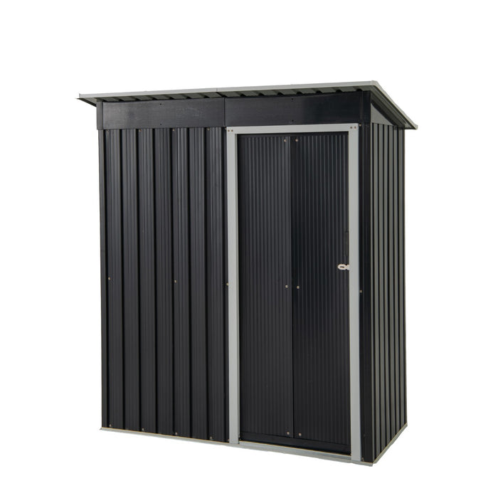 Casetta da giardino esterno, Casetta da giardino in ferro colorato resistente a tutti i climi 163 x 86 CM Grigio-Casette da giardino