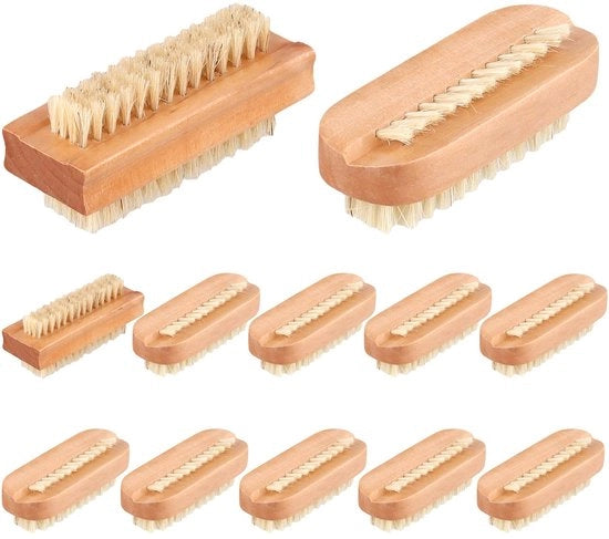 Set di pennelli a spazzola in legno, doppia faccia, 12 pezzi