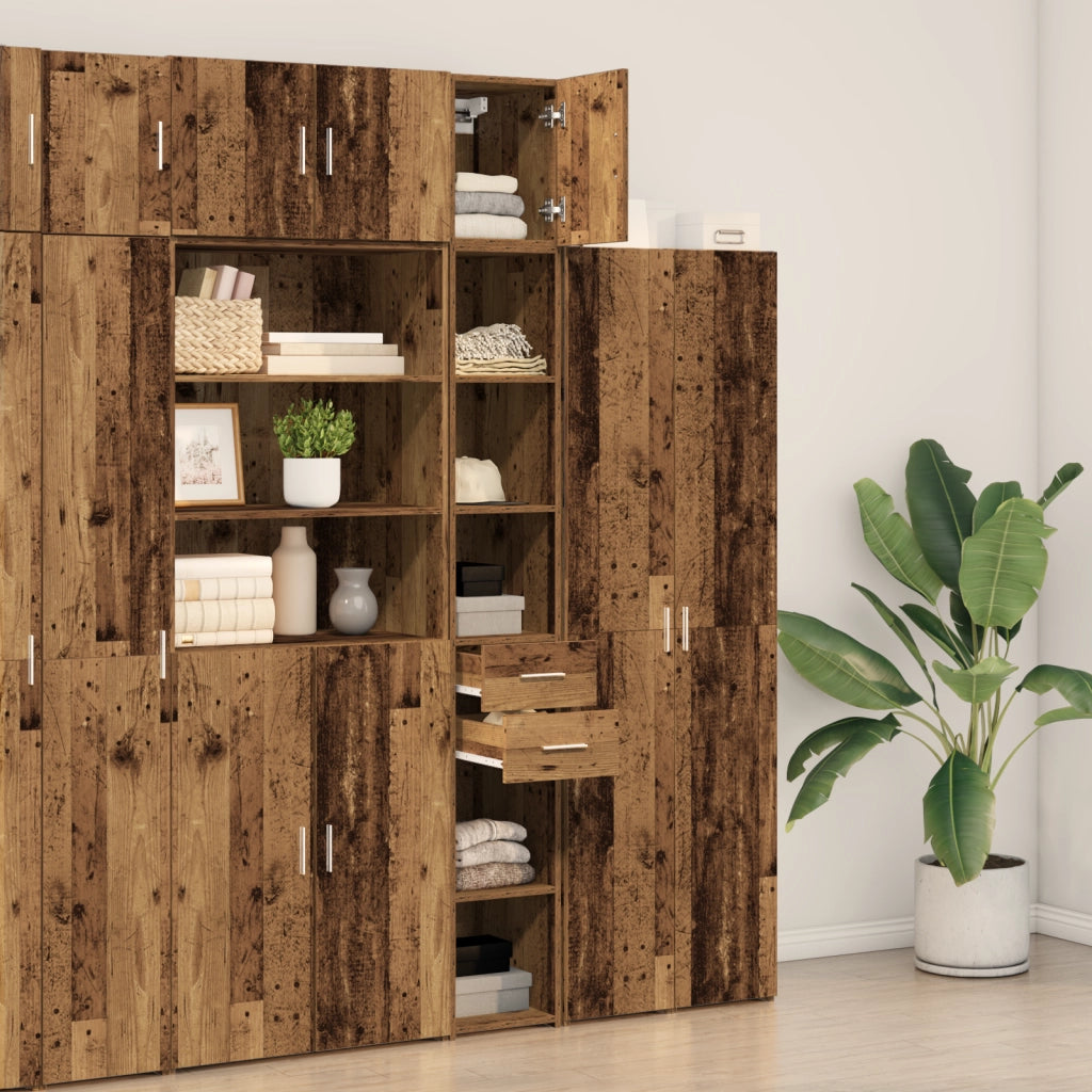 Mobile da Stoccaggio Sottile Legno Vecchio 30x42.5x225 cm Legno Ingegnerizzato