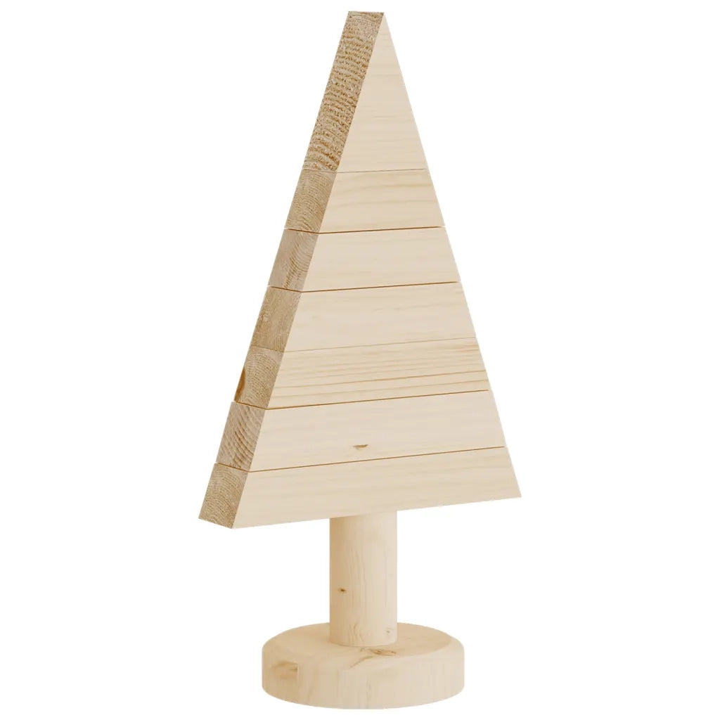 Alberi di Natale Decorativi in Legno 2pz 30cm Massello di Pino 357992
