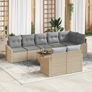 Set Divano da Giardino 9 pcs Beige e Grigio Chiaro polyrattan 3356516
