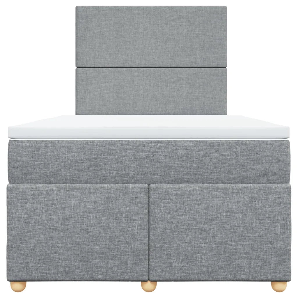 Giroletto a Molle con Materasso Grigio Chiaro 120x190cm Tessuto