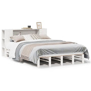 Letto matrimoniale | Letto per adulti | Letto Libreria senza Materasso Bianco 140x200 cm Legno Massello