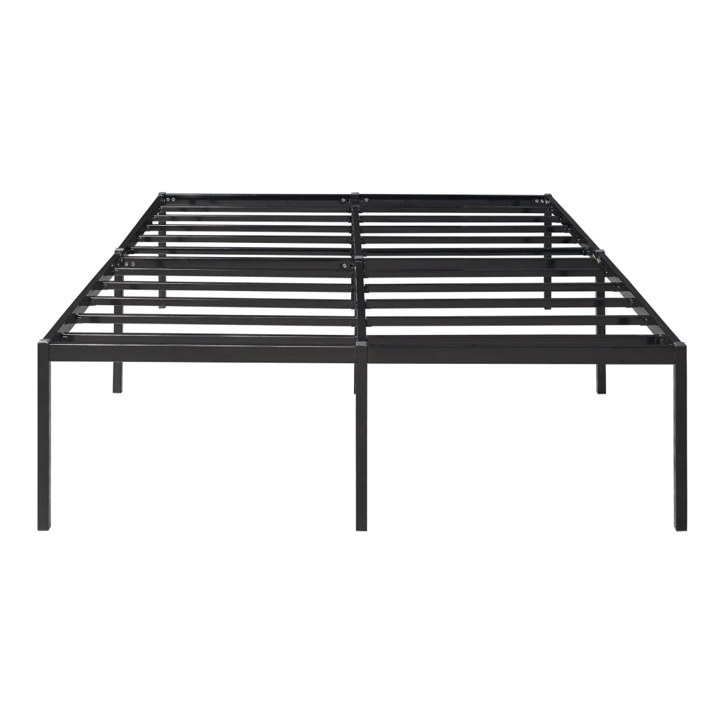 Struttura Letto Francese Vårdö 140 x 200 cm in Acciaio Nero [en.casa]