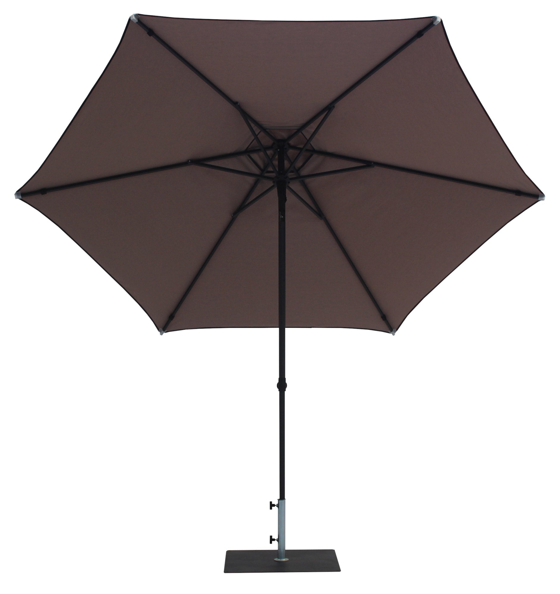 Ombrellone da Giardino Ø3 m Palo Ø38 mm in Alluminio Tessuto Dralon Acrilico Border Taupe