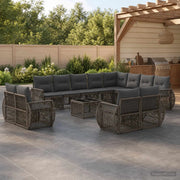 Set Divano da Giardino 13 pcs Grigio e Grigio Scuro polyrattan 3435596