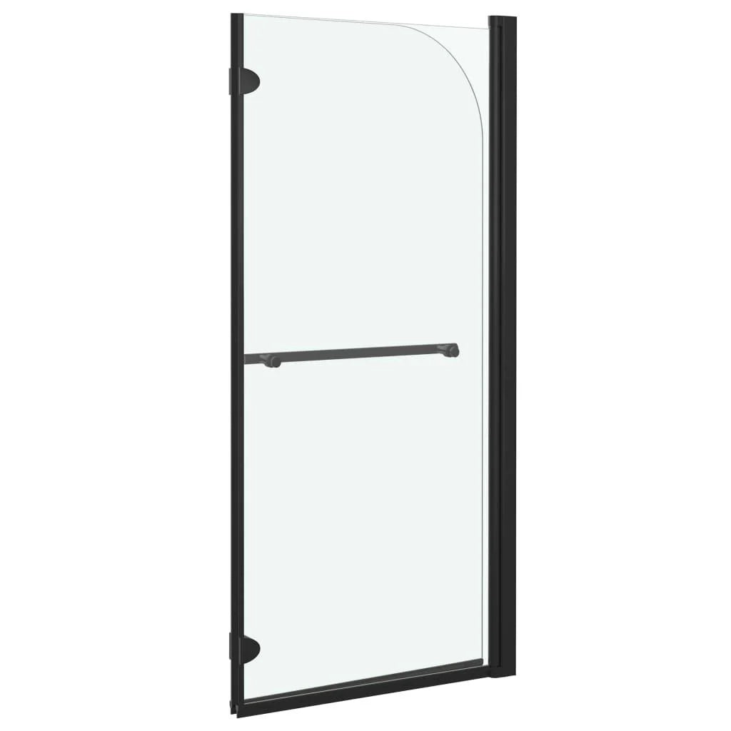 Box doccia pieghevole per bagno 2 pannelli ESG 120 x 140 cm nero 02_0003135