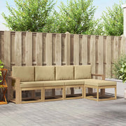 Set di divani da esterno con cuscino 5 pcs Bianco e Beige