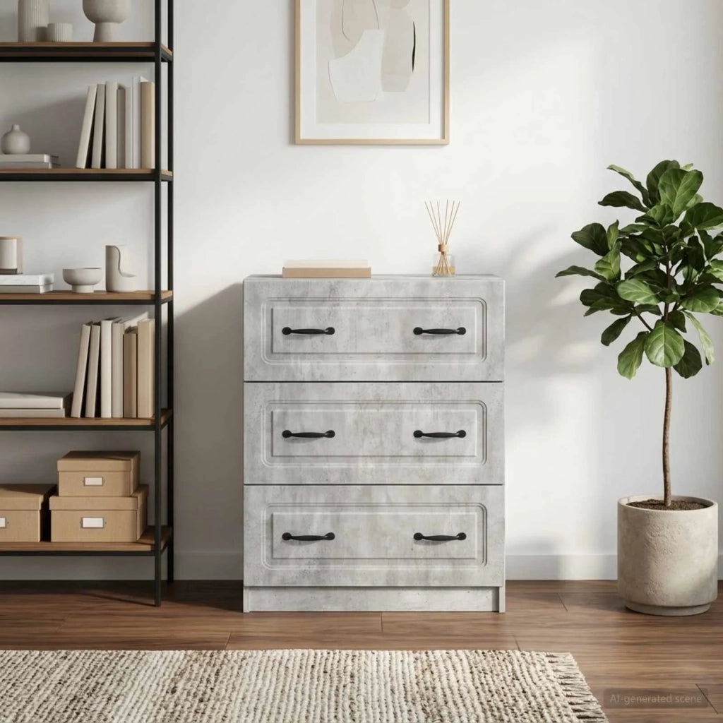 Mobile con Cassetti Grigio Cemento 66 x 34,5 x 87 cm 895758