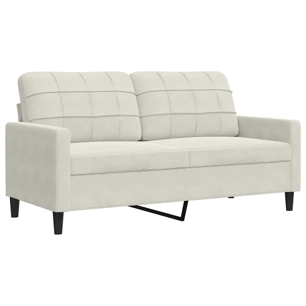 Set di Divani 4 pz con Cuscini Crema in Velluto
