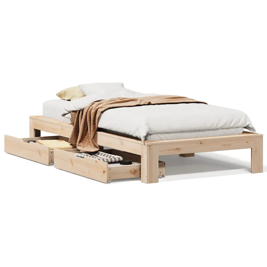 Giroletto senza Materasso 100x200 cm in Legno Massello di Pino