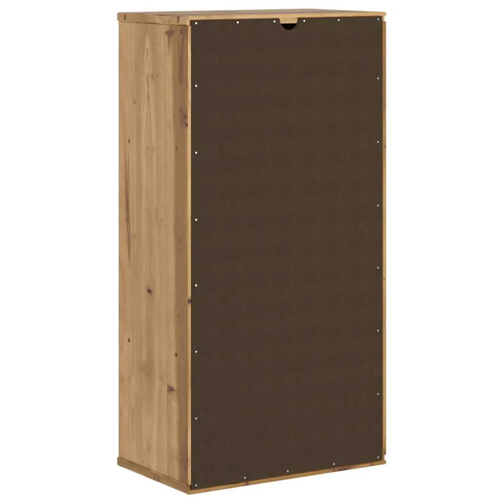 Mobiletto laterale classico con 4 scomparti aperti 40 x 24 x 79 cm in legno massello di pino 02_0058048