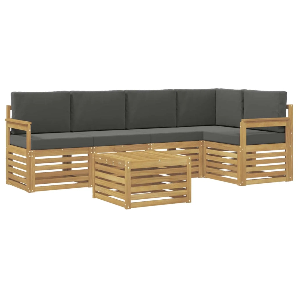 Set di divani da esterno 6 pcs Bianco e Antracite