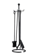 Set di 5 attrezzi per camino con accessori in acciaio: pinze paletta spazzola attizzatoio nero 13_0002448