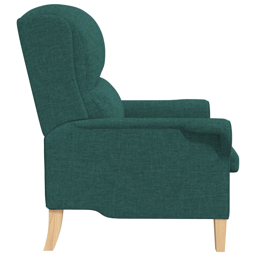 Poltrona Moderna Verde Scuro Tessuto, Legno Standard Ergonomica
