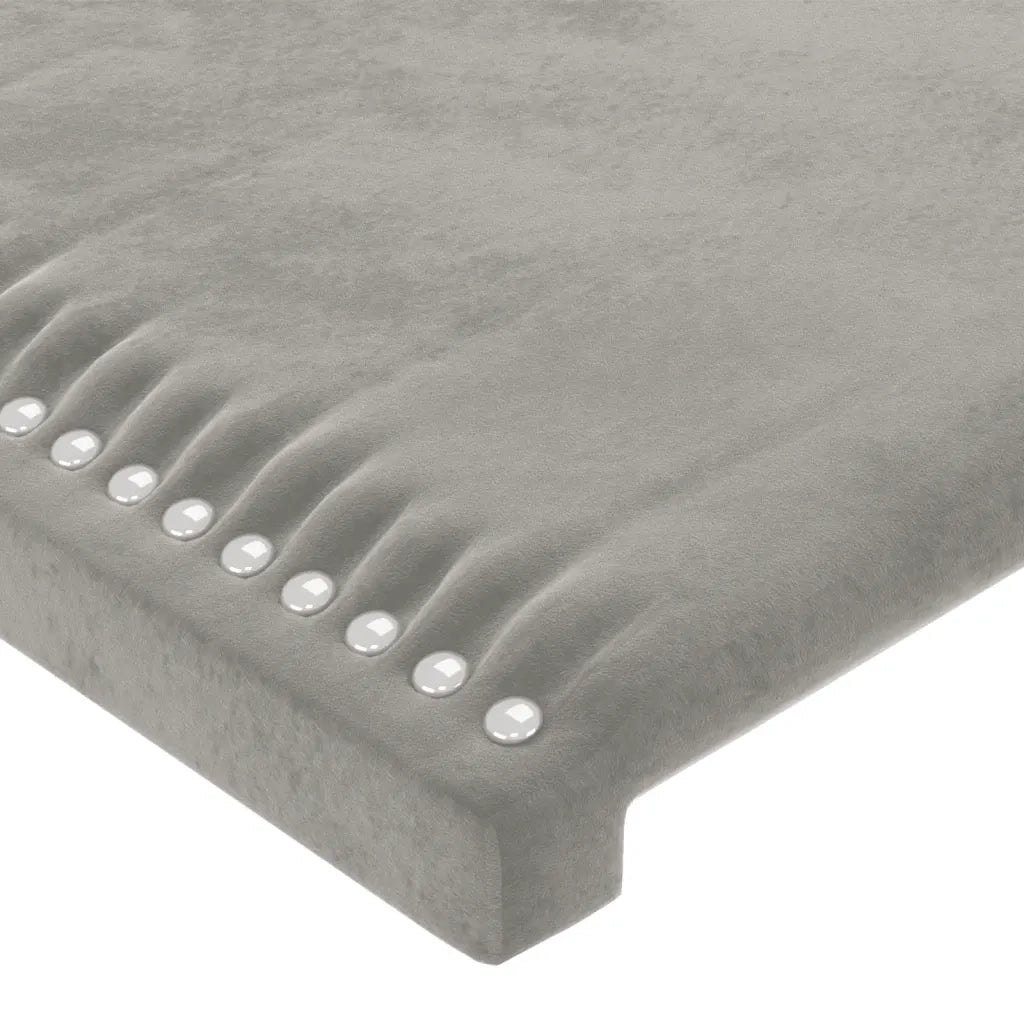 Giroletto con Testiera Grigio Chiaro 140x200 cm in Velluto cod mxl 58703