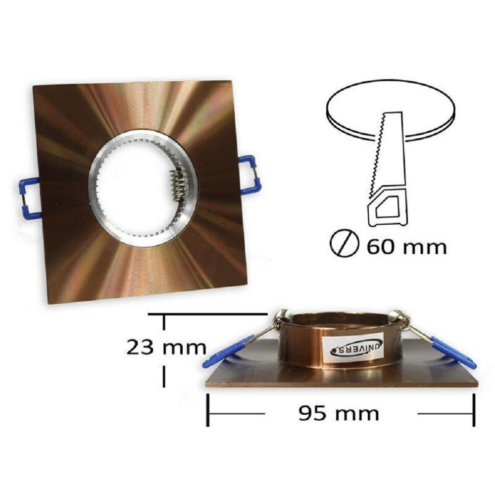 Trade Shop - Porta Faretto Da Incasso Quadrato Supporto Per Luci Faretti Gu10 Portafaretto P9 - Marrone