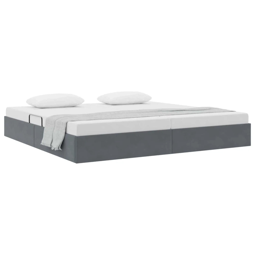 Letto ottomano Grigio Scuro 200 x 200 cm Velluto