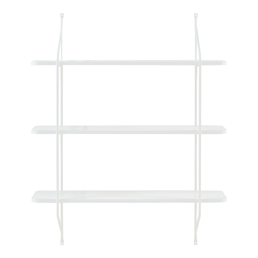 Scaffale da Parete Østfold a 3 Ripiani - Bianco [en.casa]