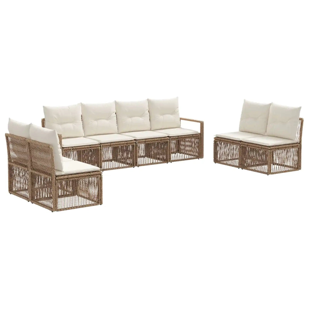 Set Divano da Giardino 8 pcs Beige polyrattan 3435687