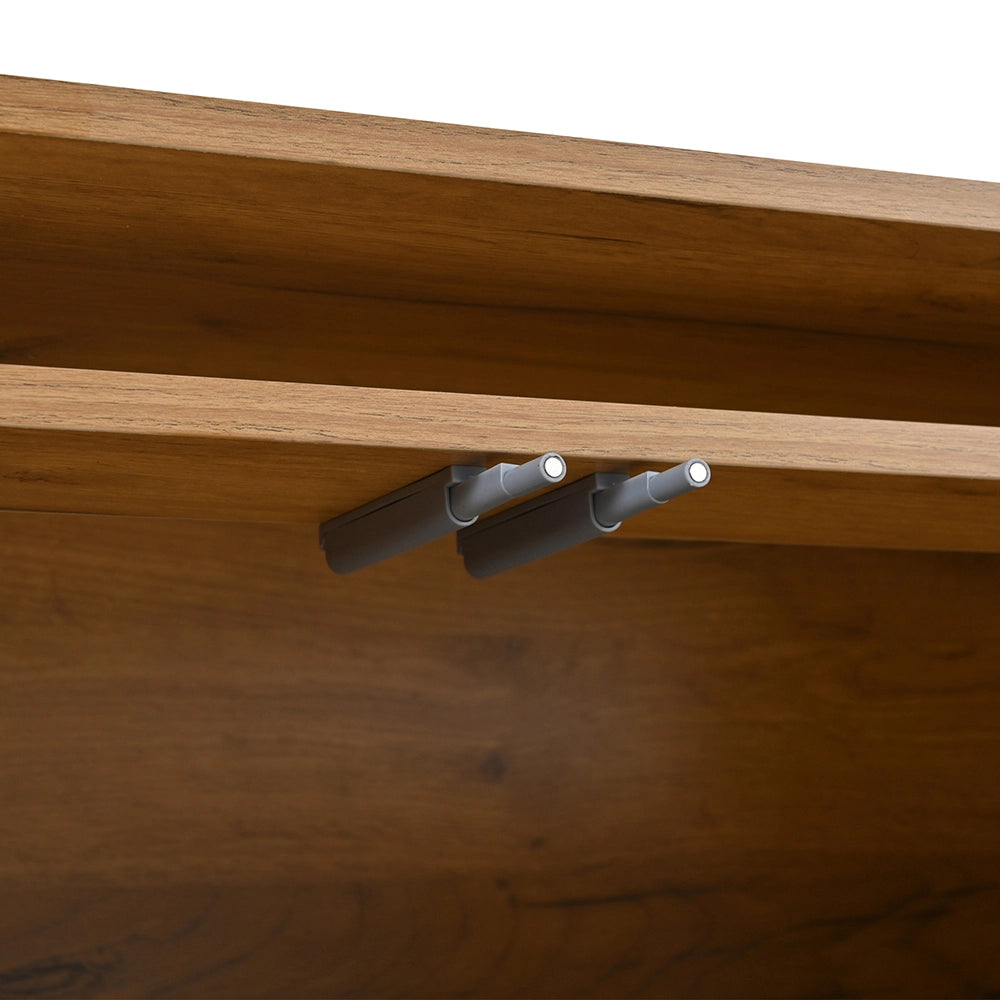 Credenza Soggiorno 140x40x76cm - Xylo - 3 Ante Regolabili, Colore Legno e Nero