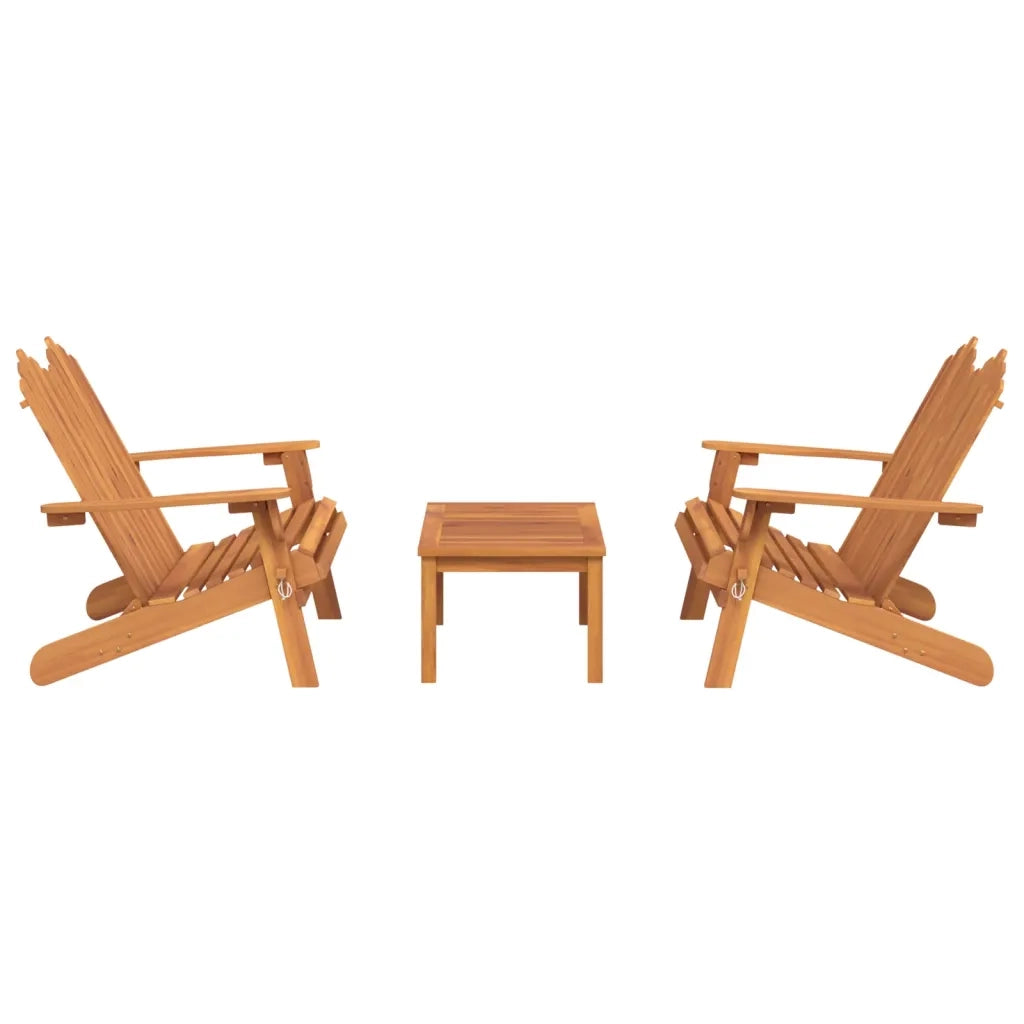 Set Salotto da Giardino Adirondack 3pz Legno Massello di Acacia 3152133