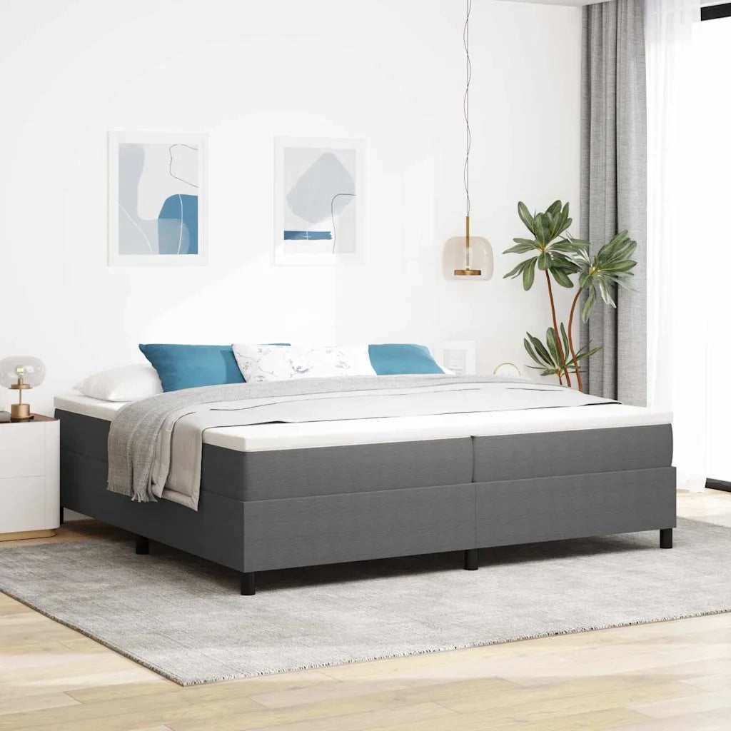 Letto a molle Grigio chiaro e bianco 200 x 200 cm 3337482