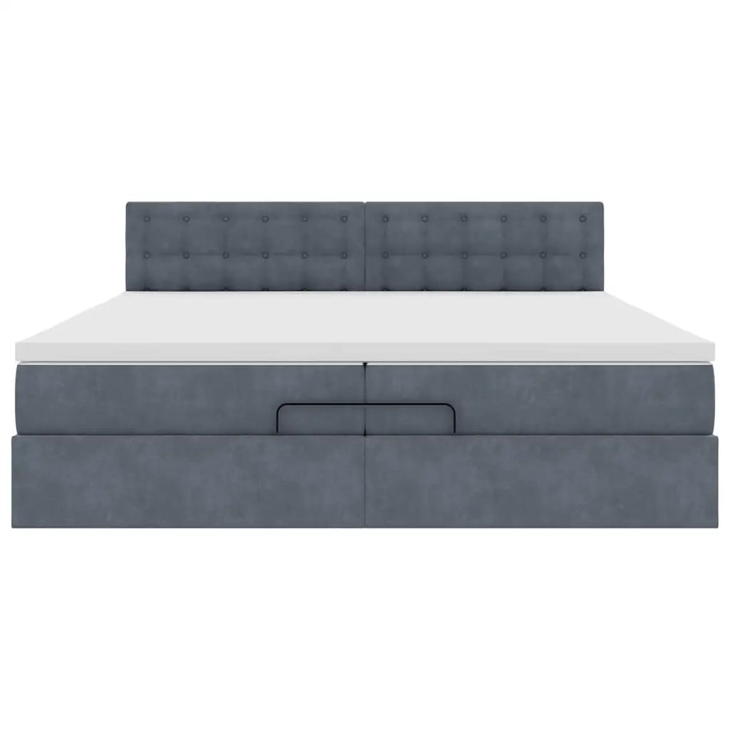 Struttura Letto Pouf con Materassi 200x200 cm Velluto 3312789