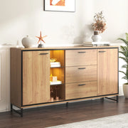 Credenza con Cassetti in Legno ¨C Xylo ¨C Nero e Effetto Legno, Design Moderno