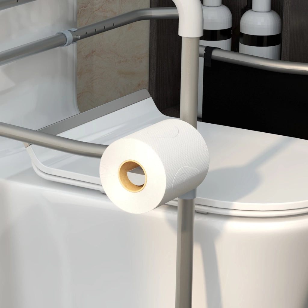 Portaoggetti per bagno con maniglie regolabili ¨C zephmum ¨C Grigio 60x30x30