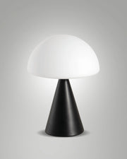 Lampada da Tavolo Blip LED 7W con Regolazione al Tocco e Tecnologia CCT 2700K-4000K, Struttura in Metallo e Vetro Soffiato, Colore Nero - Blip