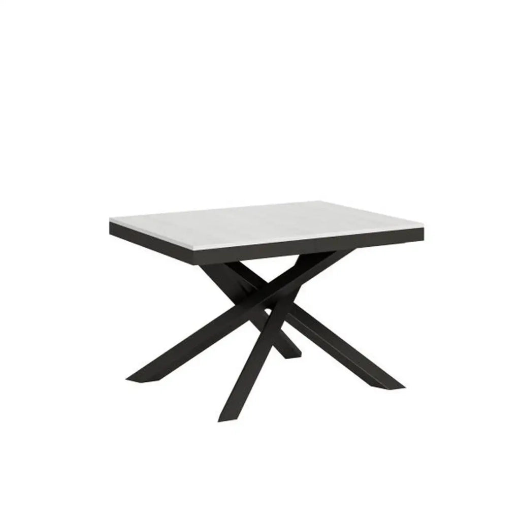 Tavolo allungabile 120/224x90 cm Volantis Evolution colore bianco frassino telaio e gambe antracite