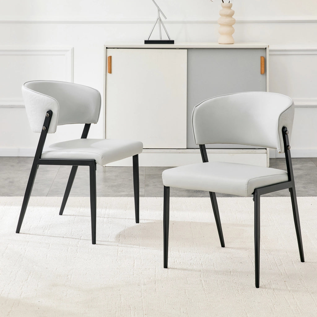 SEDIA Moderna in PU Grigio Chiaro Set da 2 pezzi per sala da pranzo o ufficio
