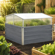 Greenhouse Grey Galvanized Steel 100x100x85 Cm