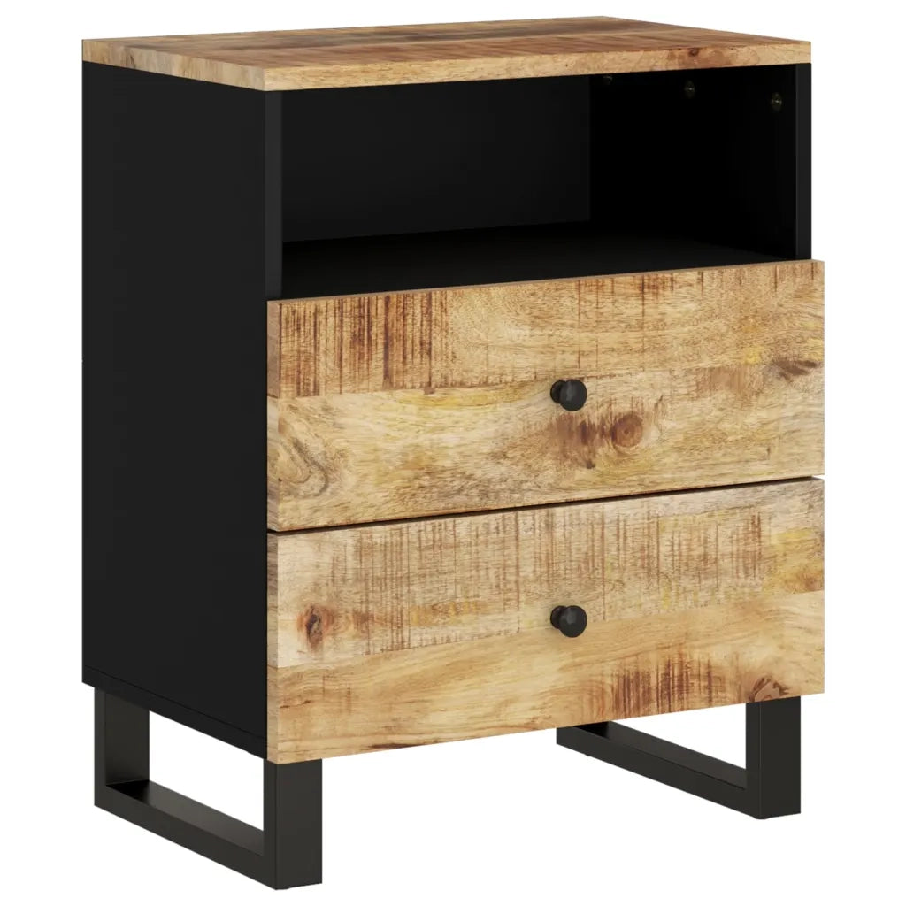 Comodino 50x33x62cm Legno Massello di Mango e Legno Multistrato cod mxl 30301