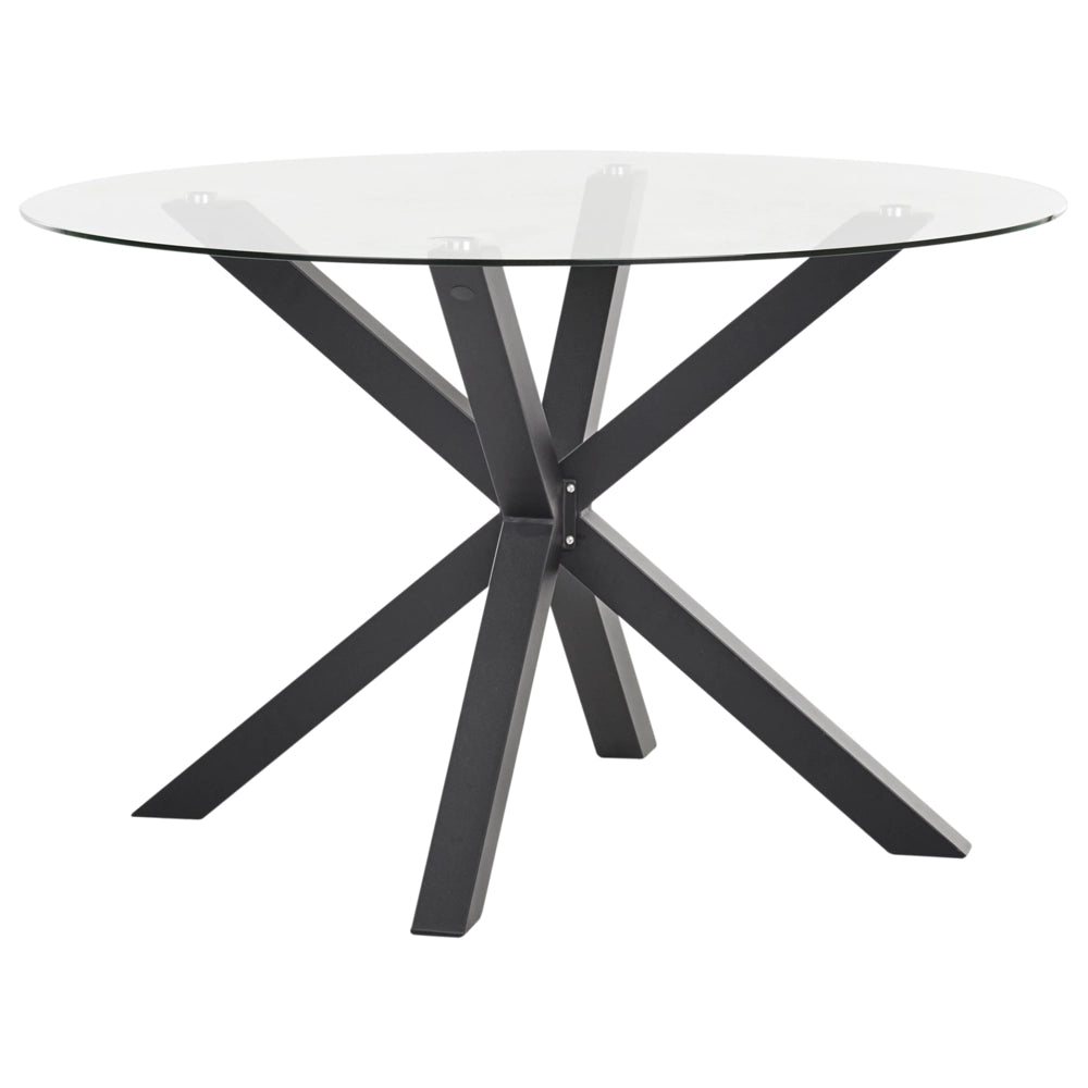 Set da pranzo da giardino con tavolo in alluminio nero con piano in vetro con 4 sedie giardino terrazzo elegante