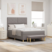Letto con Box Spring con Materasso e Panca Tortora 160x200 cm Tessuto