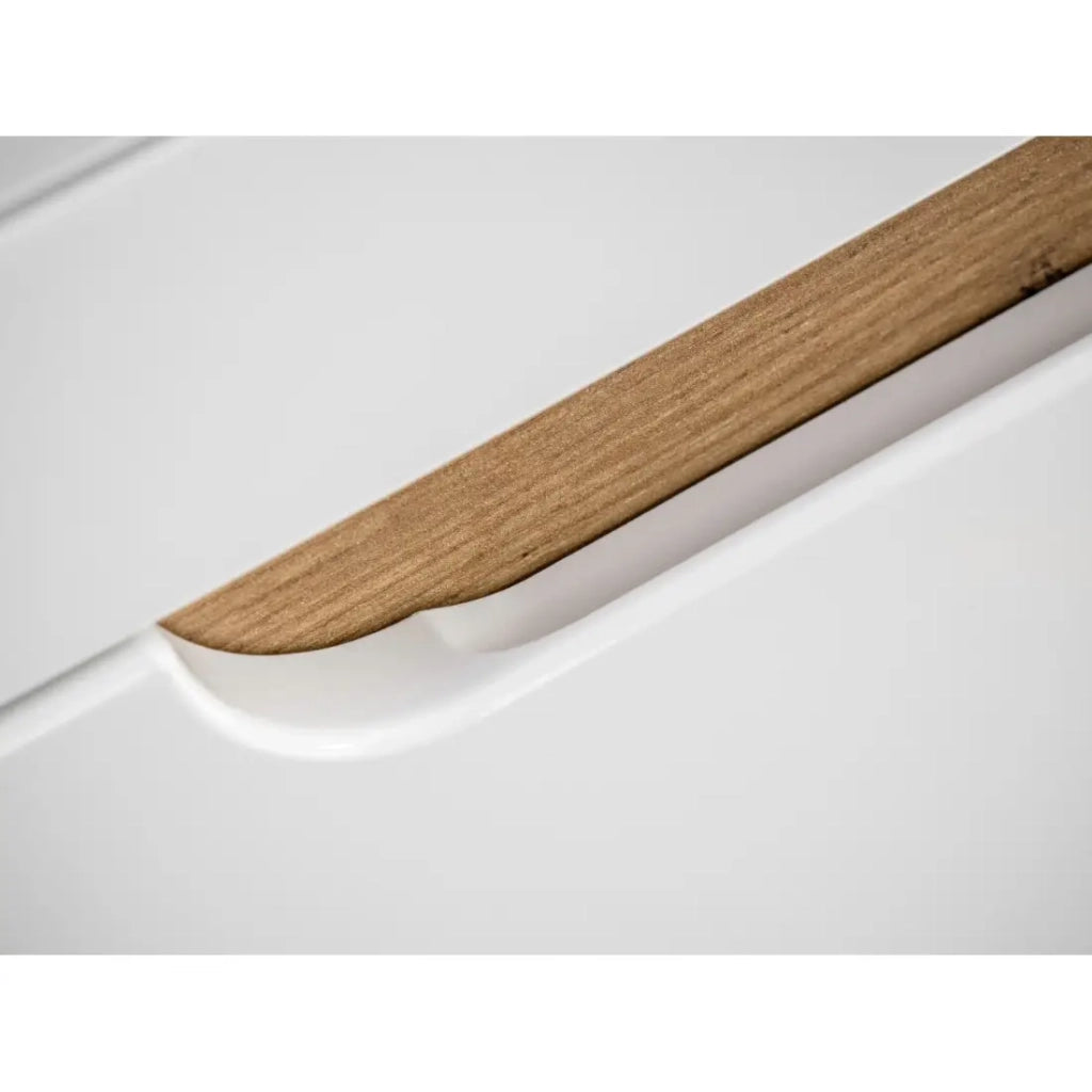 Mobile bagno ERBANO – Rovere chiaro e bianco lucido – 35x68 cm – 1 porta – Da appendere