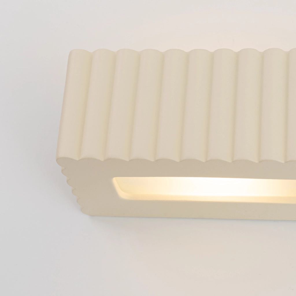 Applique ceramica beige rettangolare su/giù E27 SULKIO