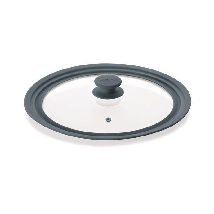 Tescoma 619129 Unicover Coperchio Universale Vetro e Silicone per Pentole e Padelle 28 30 32 cm forno max 200°C colore Grigio