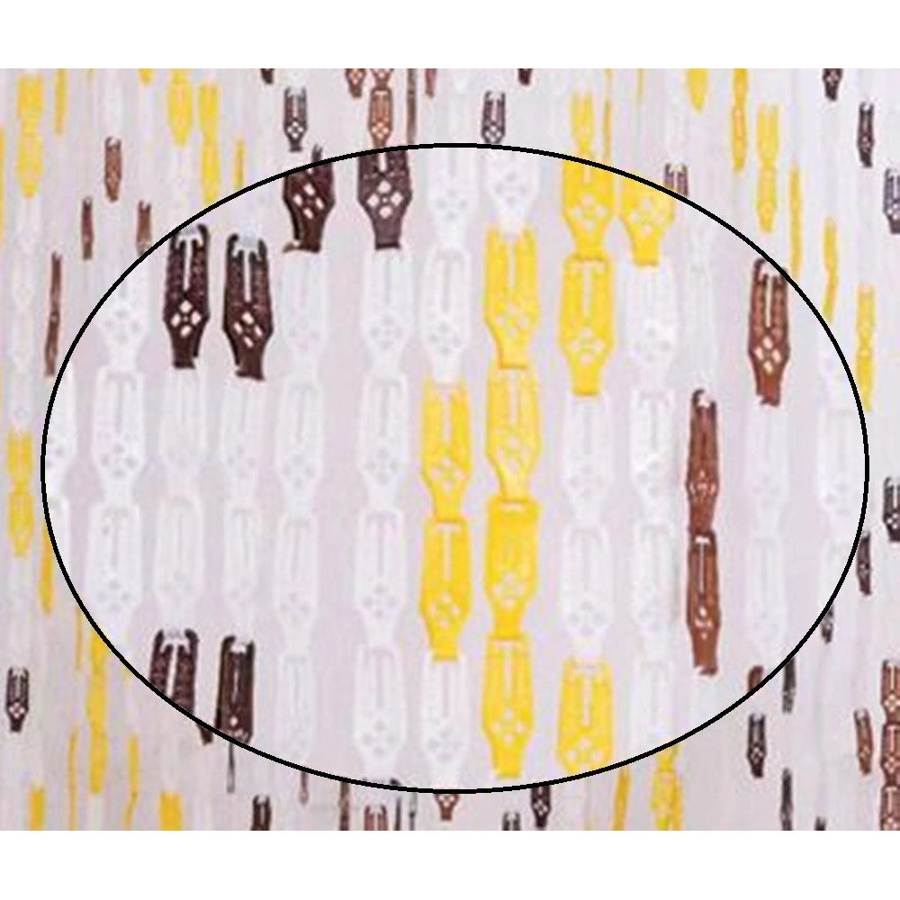 Trade Shop - Tenda Moschiera Con Piastrine In Pvc Decoro Rombo Marrone 100x220cm Tpl13 017347 -