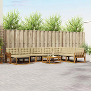 Set di divani da esterno con cuscino 9 pcs Naturale e Beige 3369768