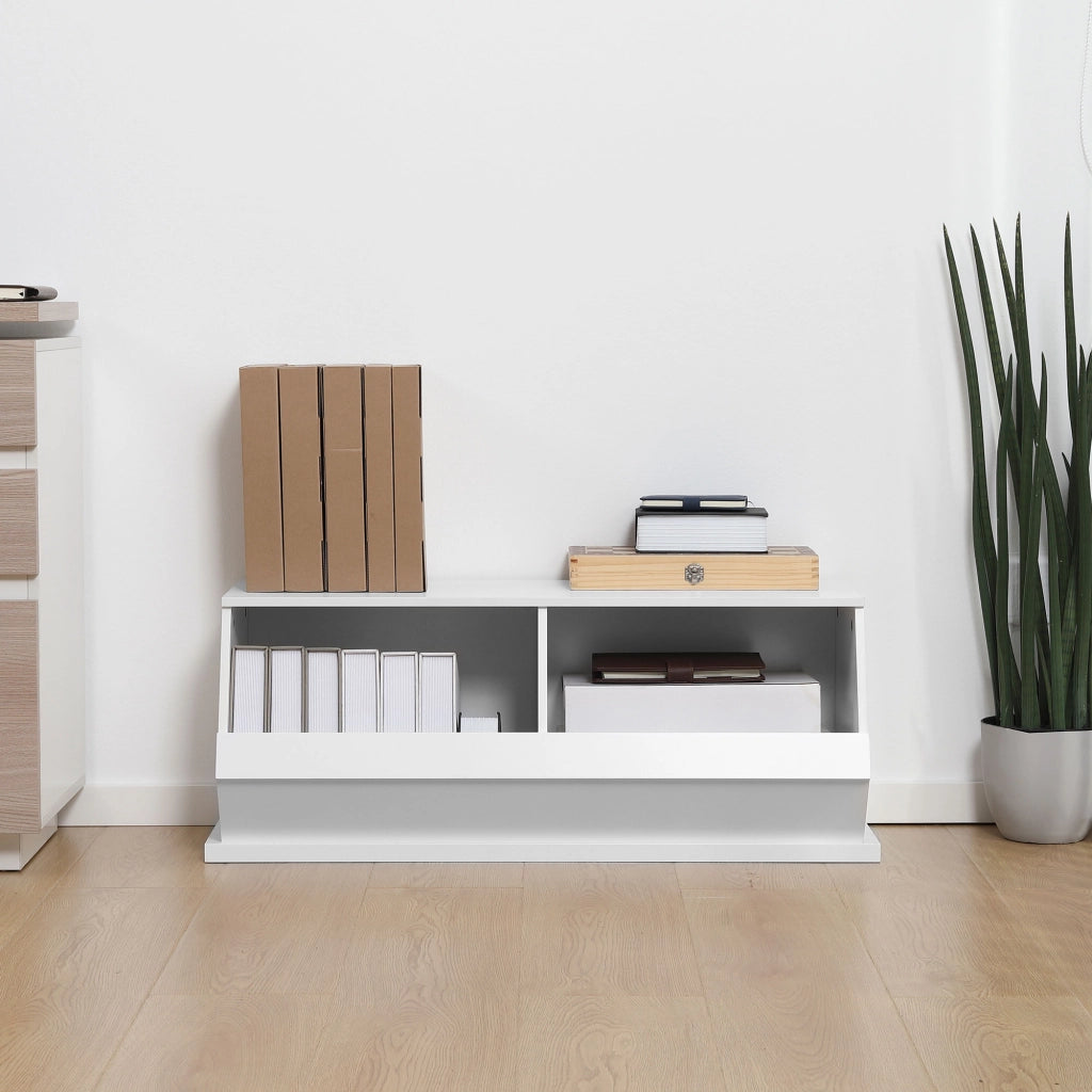 Cassettiera 2 cassetti in MDF ¨C zephmum ¨C bianco 90x36x35 cm