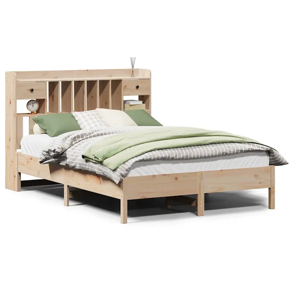 vidaXL Letto Libreria senza Materasso 135x190 cm in Legno di Pino