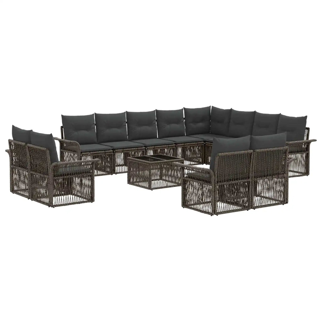 Set Divano da Giardino 13 pcs Grigio e Grigio Scuro polyrattan 3435008