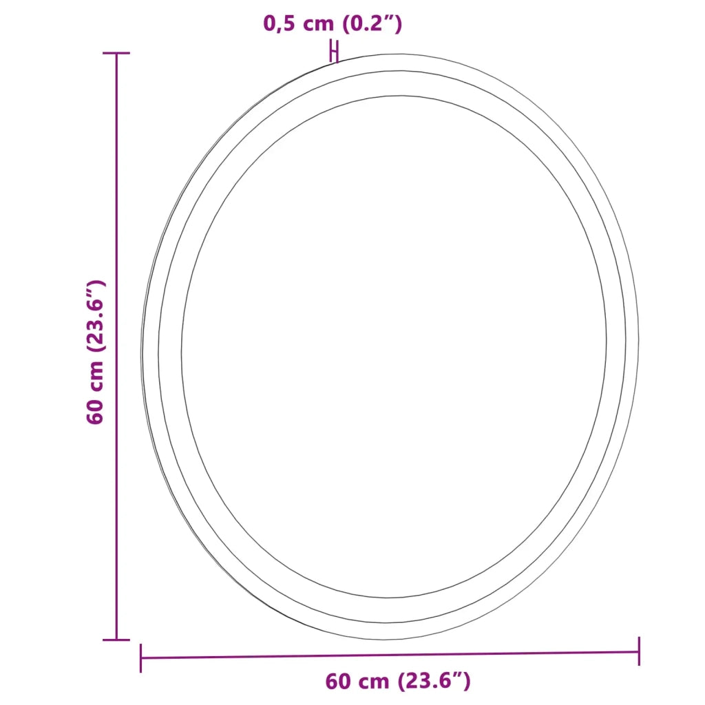 Specchio da bagno LED Trasparente Ø 60 cm vetro temperato 42045847