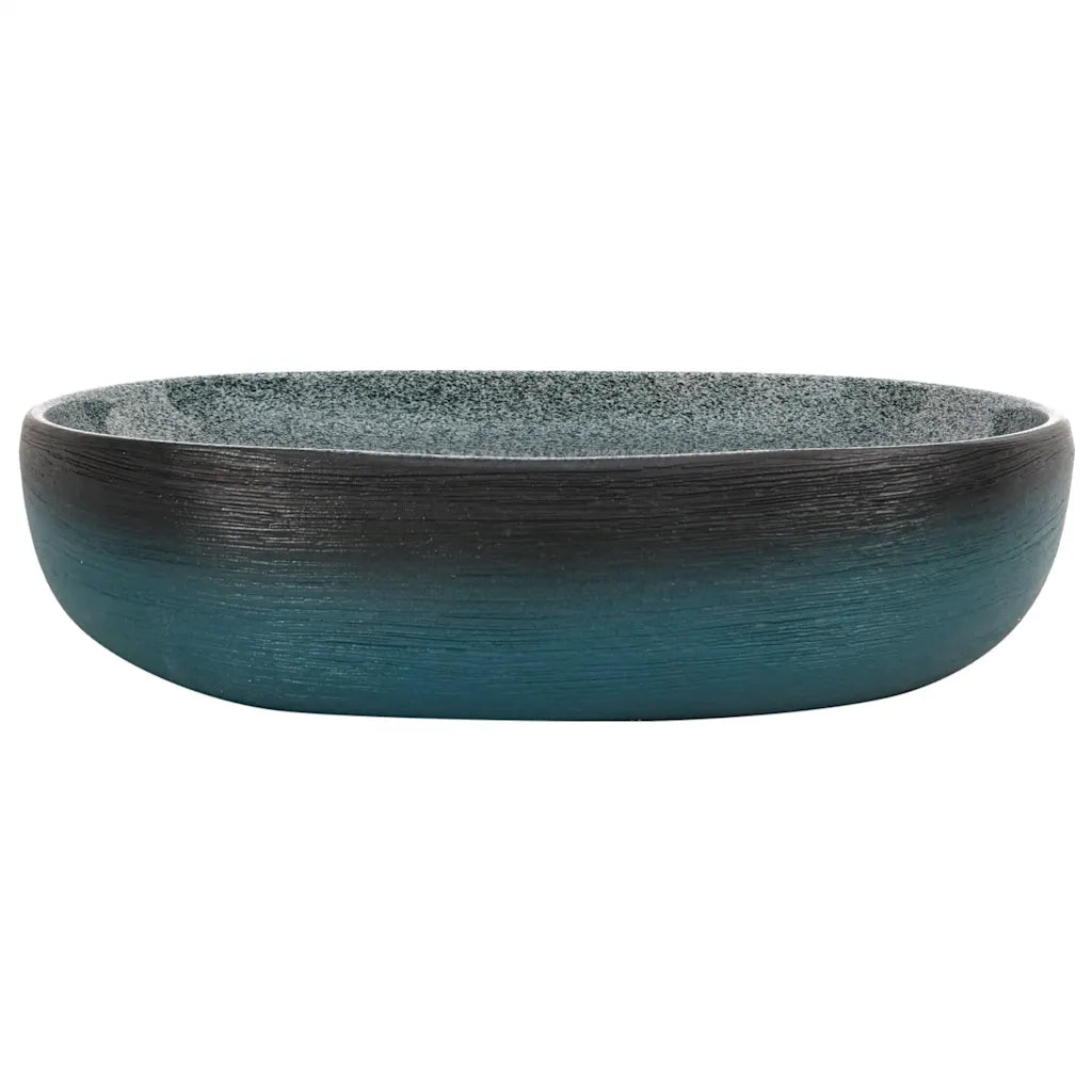 Lavabo da Appoggio-Lavandino-Lavello Turchese Ovale 59x40x14 cm Ceramica